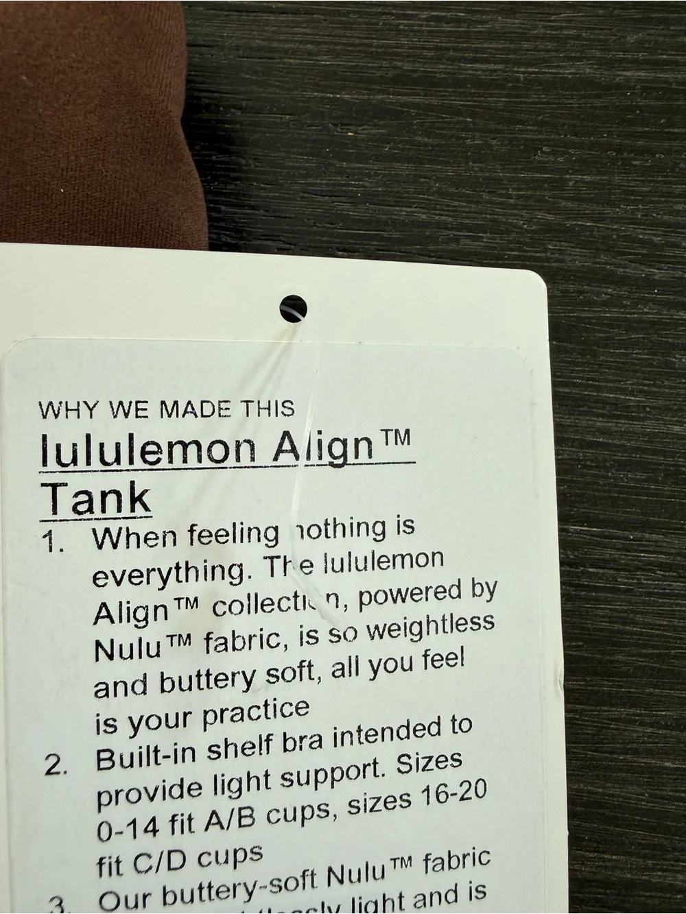 NWT Lululemon Align Tank Java Color